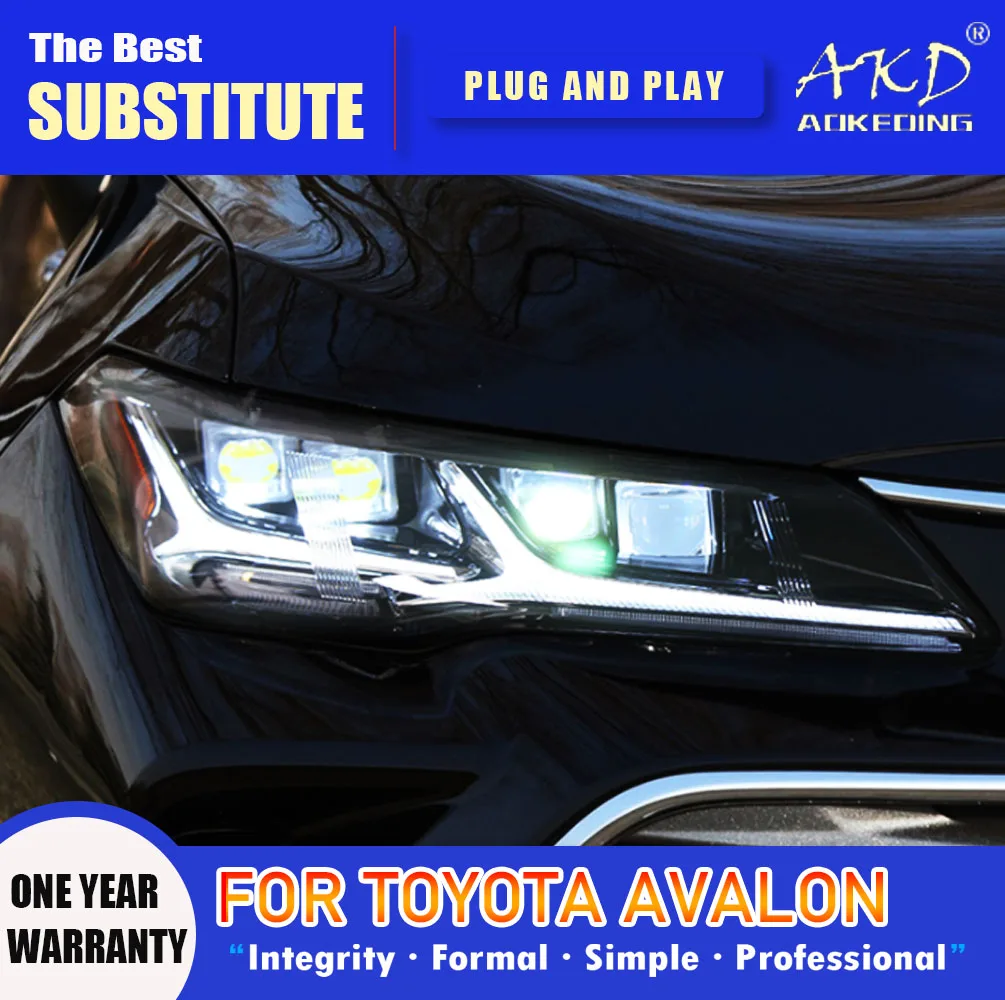 

AKD Head Lamp for Toyota Avalon LED Headlight 2019-2023 Headlights Avalon DRL Turn Signal High Beam Angel Eye Projector Lens