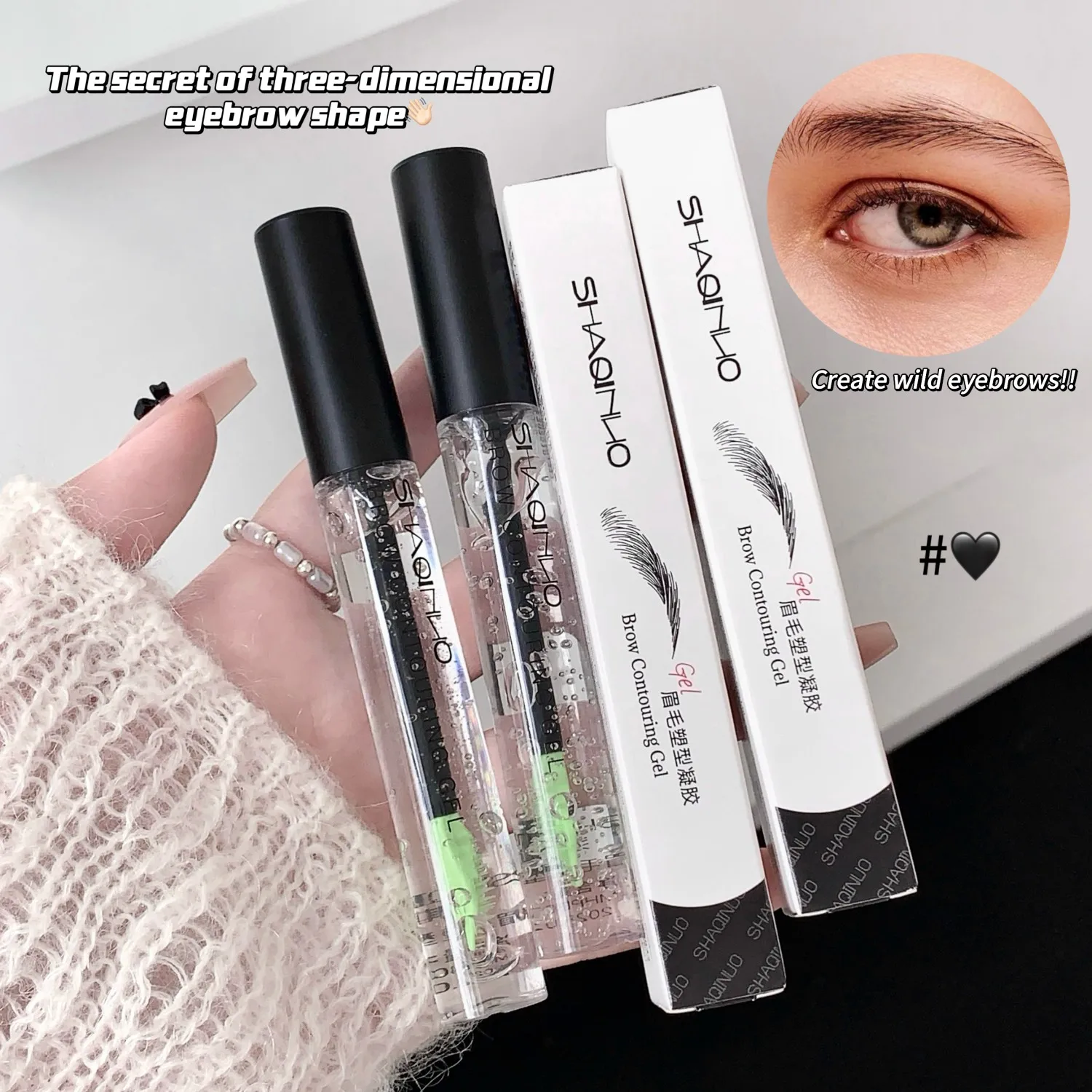 Żel do brwi 3D Shaping Clear Root Wild Eyebrows, transparentny, utrwalający stylizację, trwałość 16 godzin, wodoodporny, szybkoschnący, liftingujący makijaż brwi.