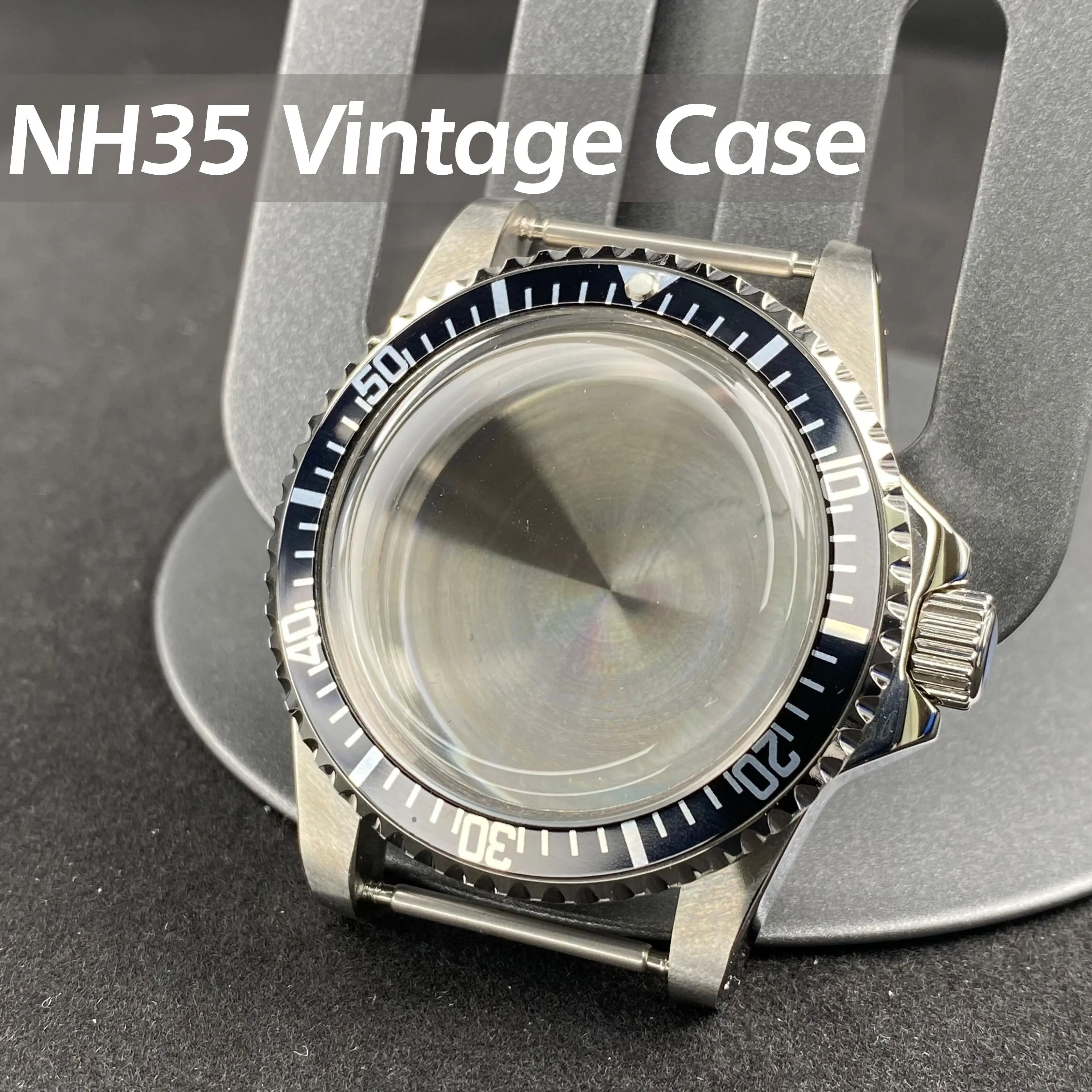 

NH35 Retro Dome Acrylic Lens Case 39.5mm Stainless Steel fit nh34 nh35 nh36 movement 28.5mm Dial Accessories watch case