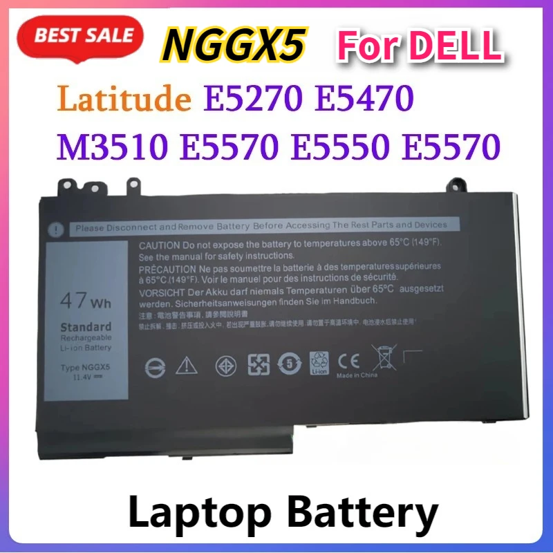 

47WH NGGX5 Laptop Battery For DELL Latitude E5270 E5470 E5570 E5550 E5250 Series M3510 JY8D6 954DF 0JY8D6 53VJ6 0RDRH9