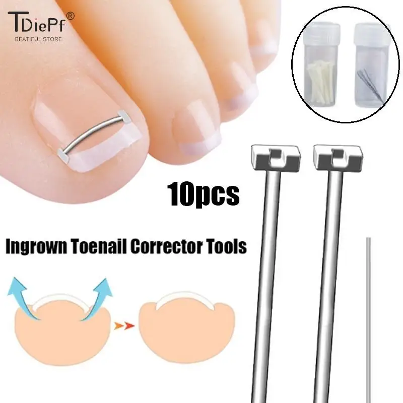 Ingrown Toenail Corrector Ferramentas, Pro Pedicure, Embed, Recover Toe Nail Treatment, Foot Care Tool, 10 pcs por caixa