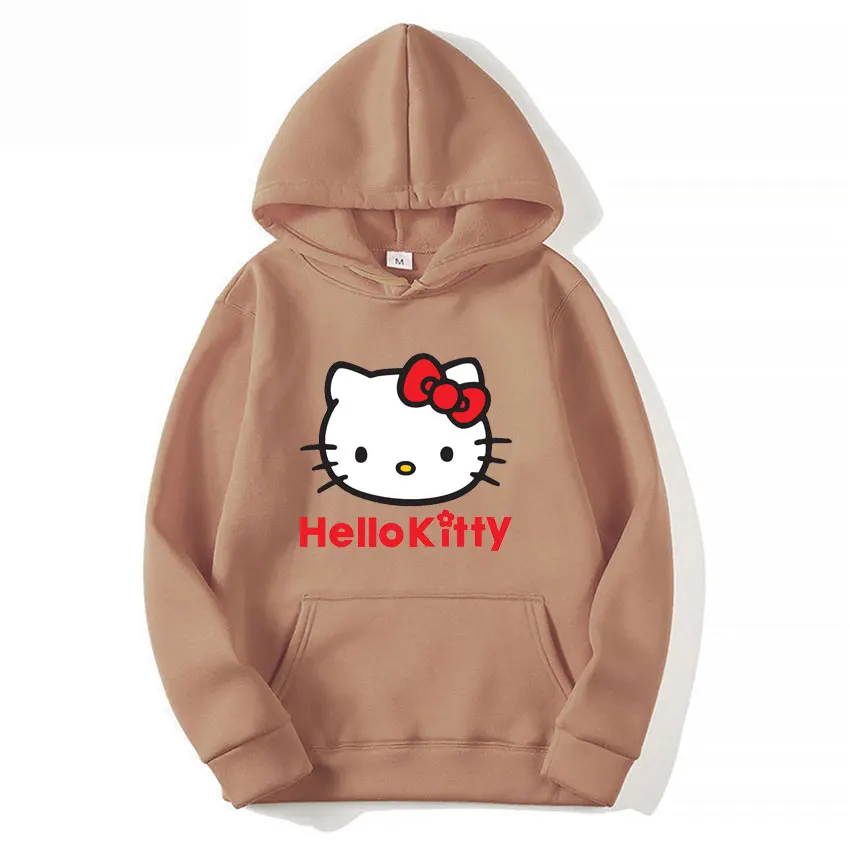 Sweat à capuche Hello Kitty Cartoon Anime pour hommes et femmes, pull décontracté, sweat-shirt pour couple, vêtements de printemps et d'automne, nouvelle mode, Y-2025