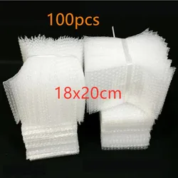 100pcs 18x20cm Envelope plástico branco bolha embalagem sacos PE claro à prova de choque embalagem saco filme duplo