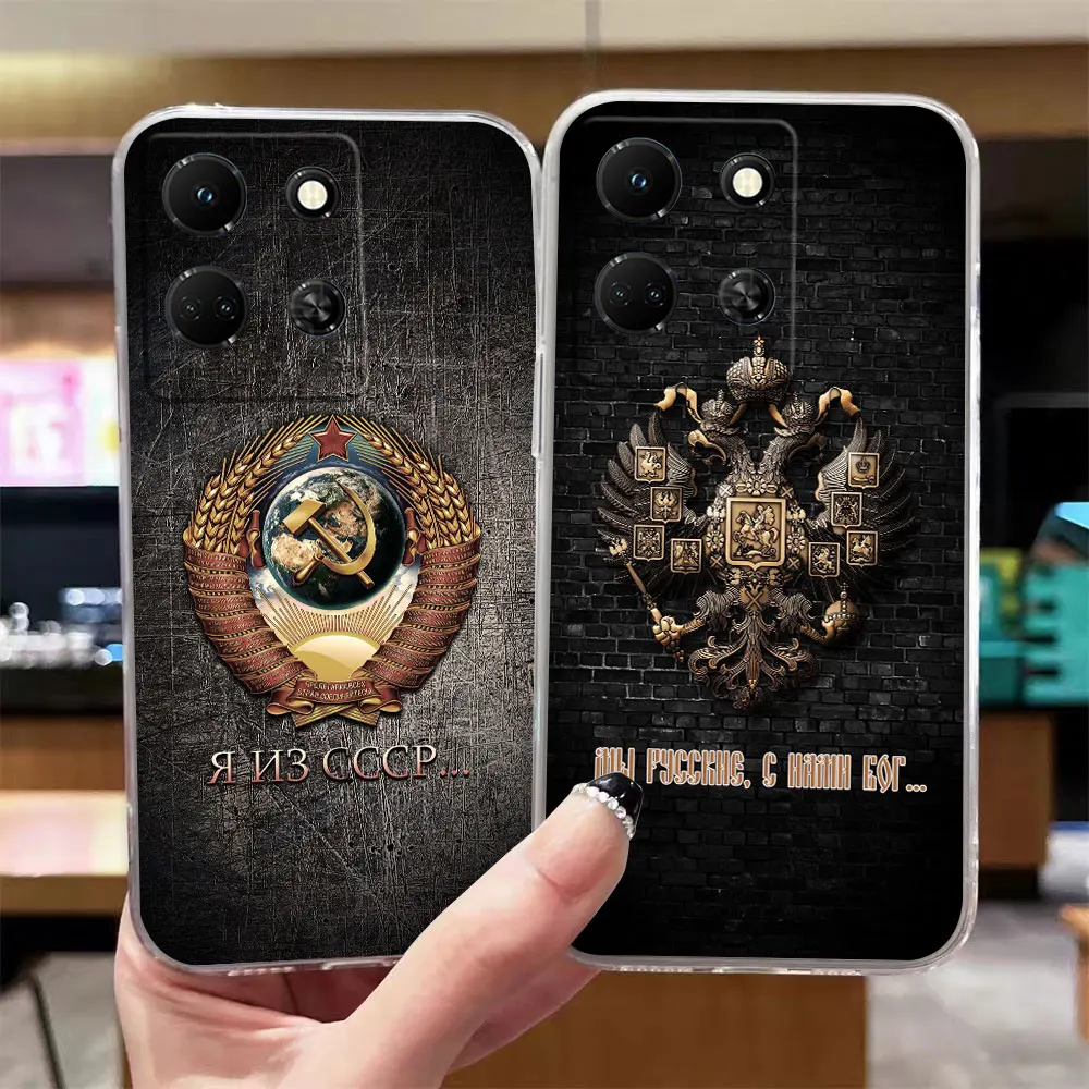 Clear Case For Infinix NOTE 10 11 12 30 30i SMART 4 5 6 7 ZERO CAMON 19 20 PRO Case Funda Coque Capa Shell Emblem Of Russia CCCP