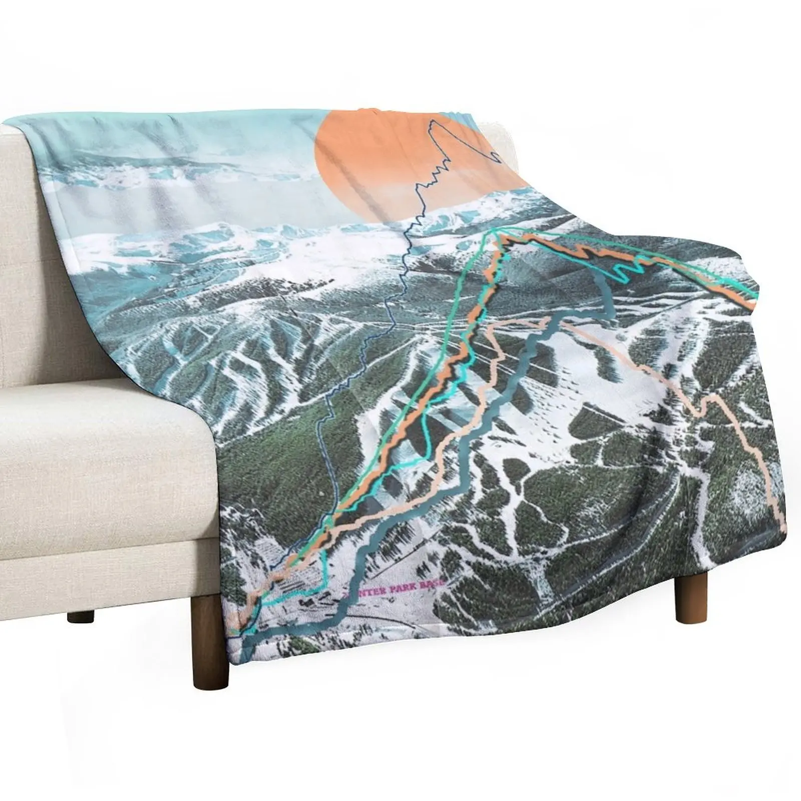 

Ski Map Throw Blanket Thermal Polar Large Weighted Blankets