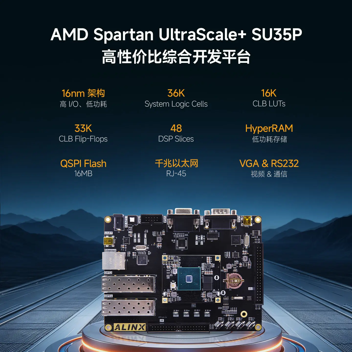 ALINX AMD Spartan UltraScale+ FPGA SU35P Development Board AXSU35