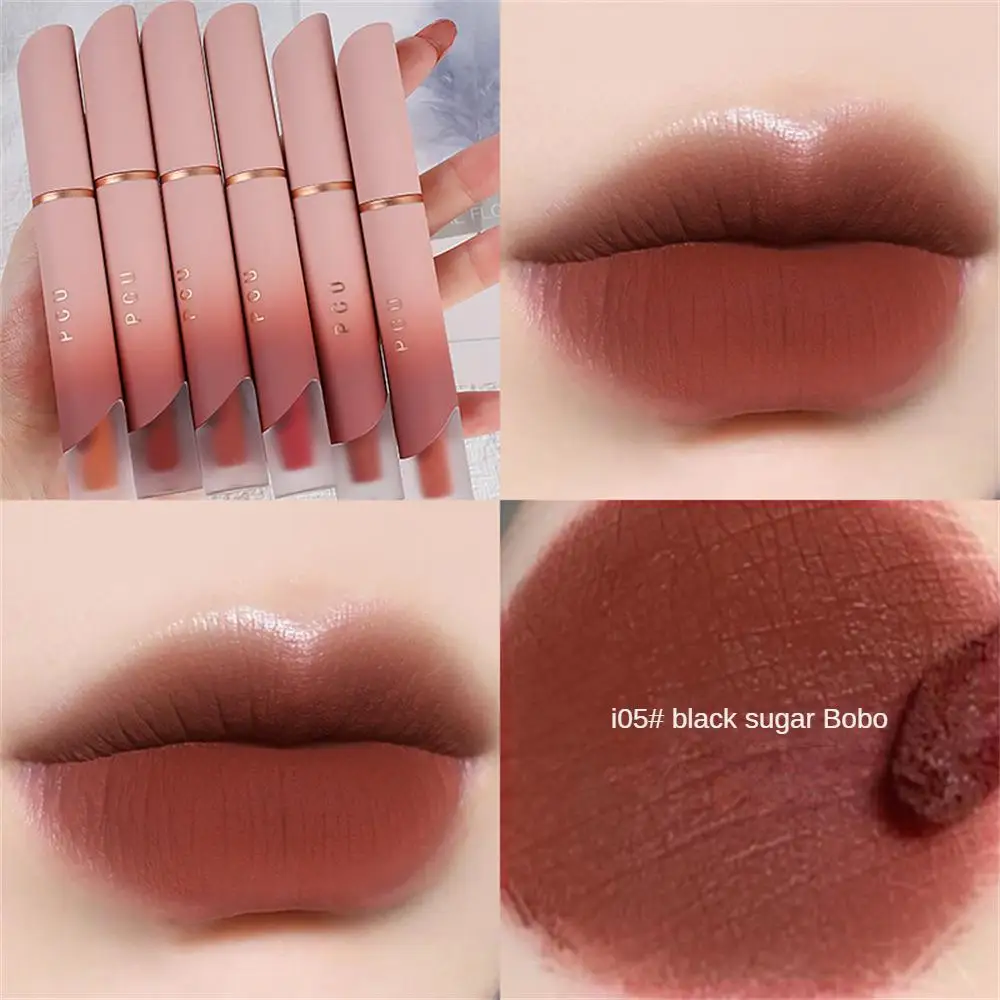 1 ~ 5 Stuks Matte Fluwelen Lipgloss Koreaanse Cosmetica Matte Lip Modder Chocolade Lippenstift Rode Lip Tint Lip Glazuur Waterdicht Blijvend