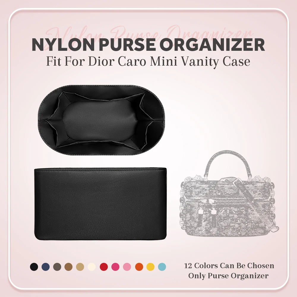 Nylon Purse Organizer Insert, Inside Organizer Bag Fit for Dior Caro Mini Vanity Case Bag Purse Liners for Handbags Makeup Bag