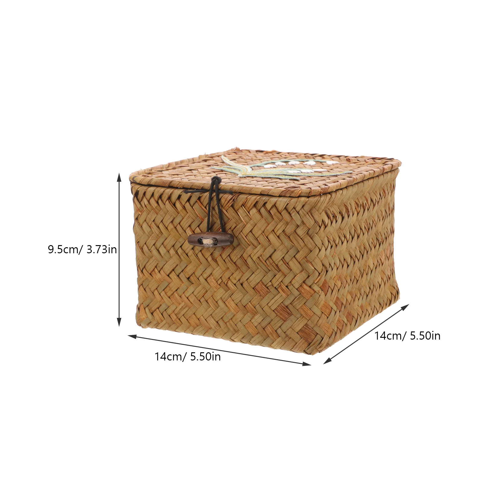 Woven Storage Box Makeup Organizer Decorative Basket Lily of The Valley Bin Straw Wicker Baskets