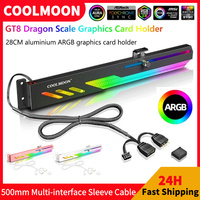 COOLMOON GT8 Horizontal GPU Support 5V ARGB Bracket Video Card Stand GPU Holder For ASUS/MSI/GIGABYTE/ASRock Motherboards
