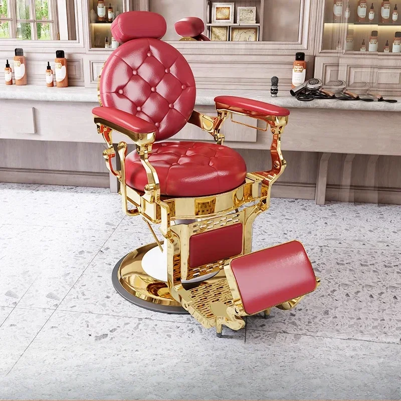 

Retro Hair Adjustable Rotation Barber Chairs for Barbershop Heavy Duty Hydraulic Recline Salon Chair for Hair Stylist Hairdresse