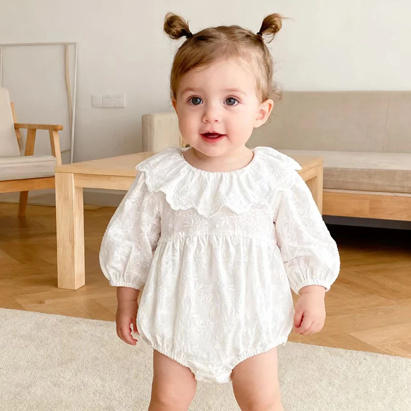 

2025 New Autumn Baby Girl Bodysuit Korean Style Climbing Suit 0-24M Long Sleeved Cotton Newborn Baby Girl Bodysuit Clothing