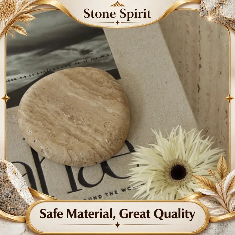 AhunderJiaz Wabi Sabi Style Natural Marble Insulation Pad Jewelry Display Tray Creative Coffee Coaster Decoration Home Decor