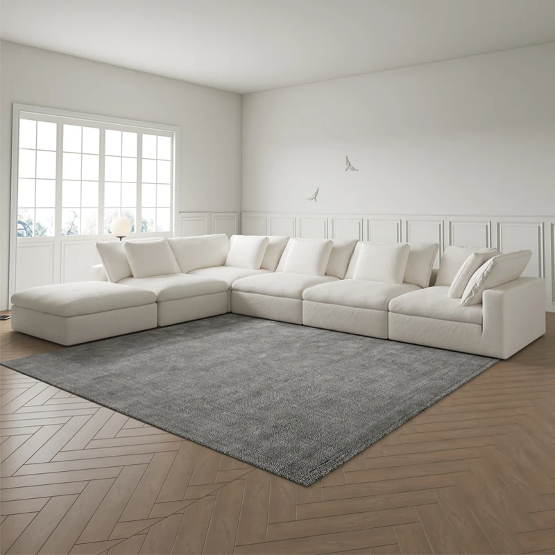 

#Cream Fengyun Sofa Set Modern Home Fabric Compression Sofa Set 7 Seats Compression