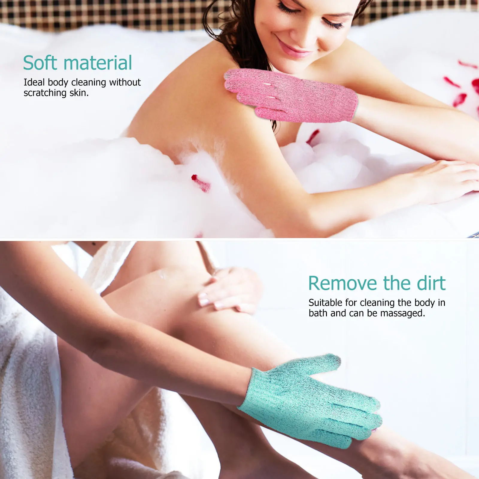 

6Pairs Premium Exfoliating Gloves Set for Full Body Use Exfoliating Shower Gloves Body Scrub Mitts for Glowing Skin