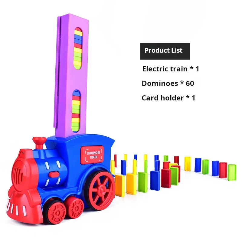 Elektrische Domino Kleine Trein Geluid En Licht Domino Auto Roller Ball Glijbaan Bouwstenen Set Educatief Speelgoed Voor Kinderen