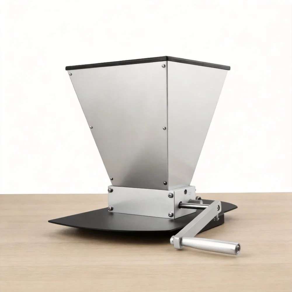 

Stainless Steel Malt Mill, Manual Roller Grain Grinder with Metal Base, Homebrew Beer Crusher for Wheat Barley Grain Grinding