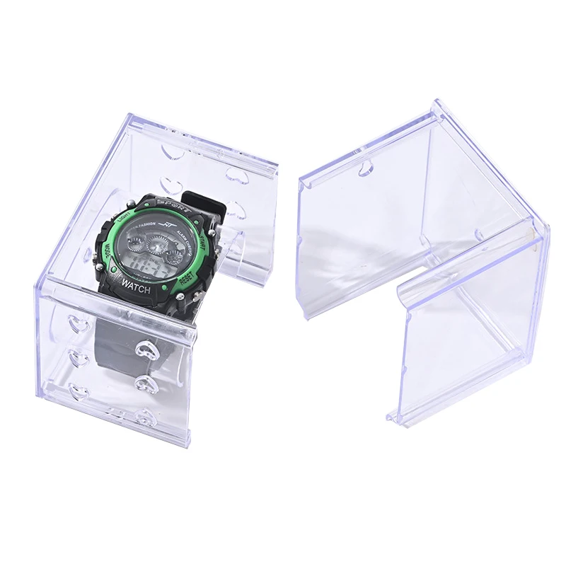 

Transparent Plastic Square Storage Holder Smart Electronic Watch Display Protective Box For Student Gifts