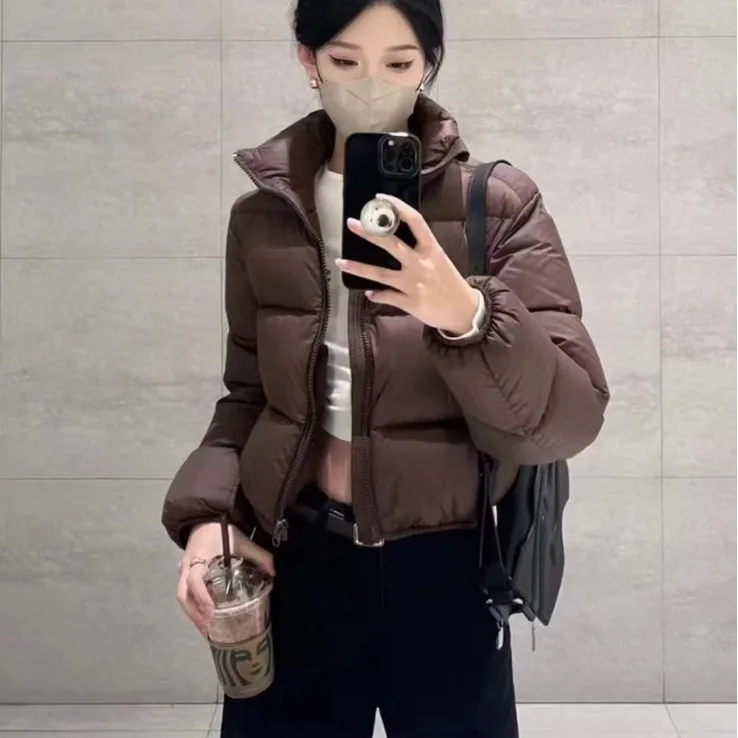 2025 neue High-End-Daunenjacke für Damen, kurze und dicke europäische Version, Winterjacke mit weißer Entendaunen