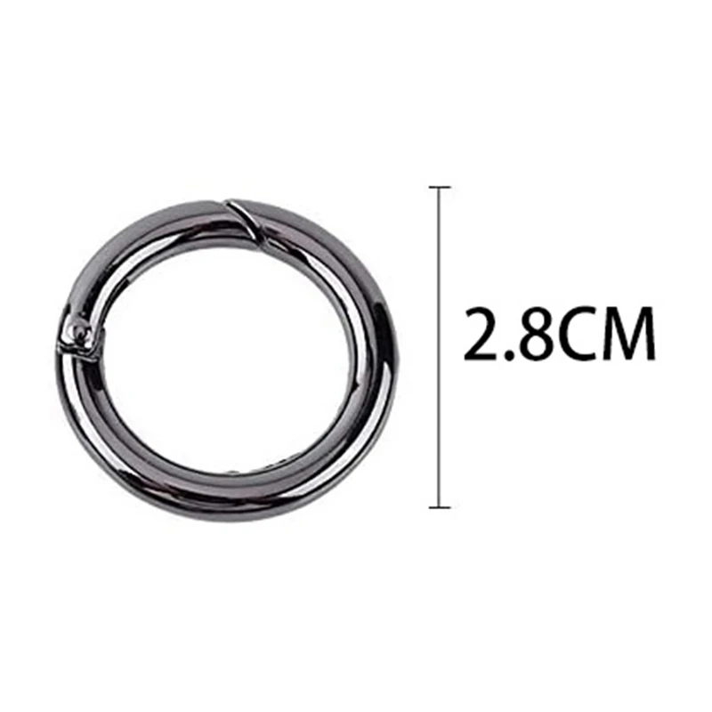 NEW-50Pcs runder Karabiner, Zink legierung feder belasteter Tor verriegelung shaken schnell realse Schlüssel rings chnalle o Ring taschen Handtaschen gürtel