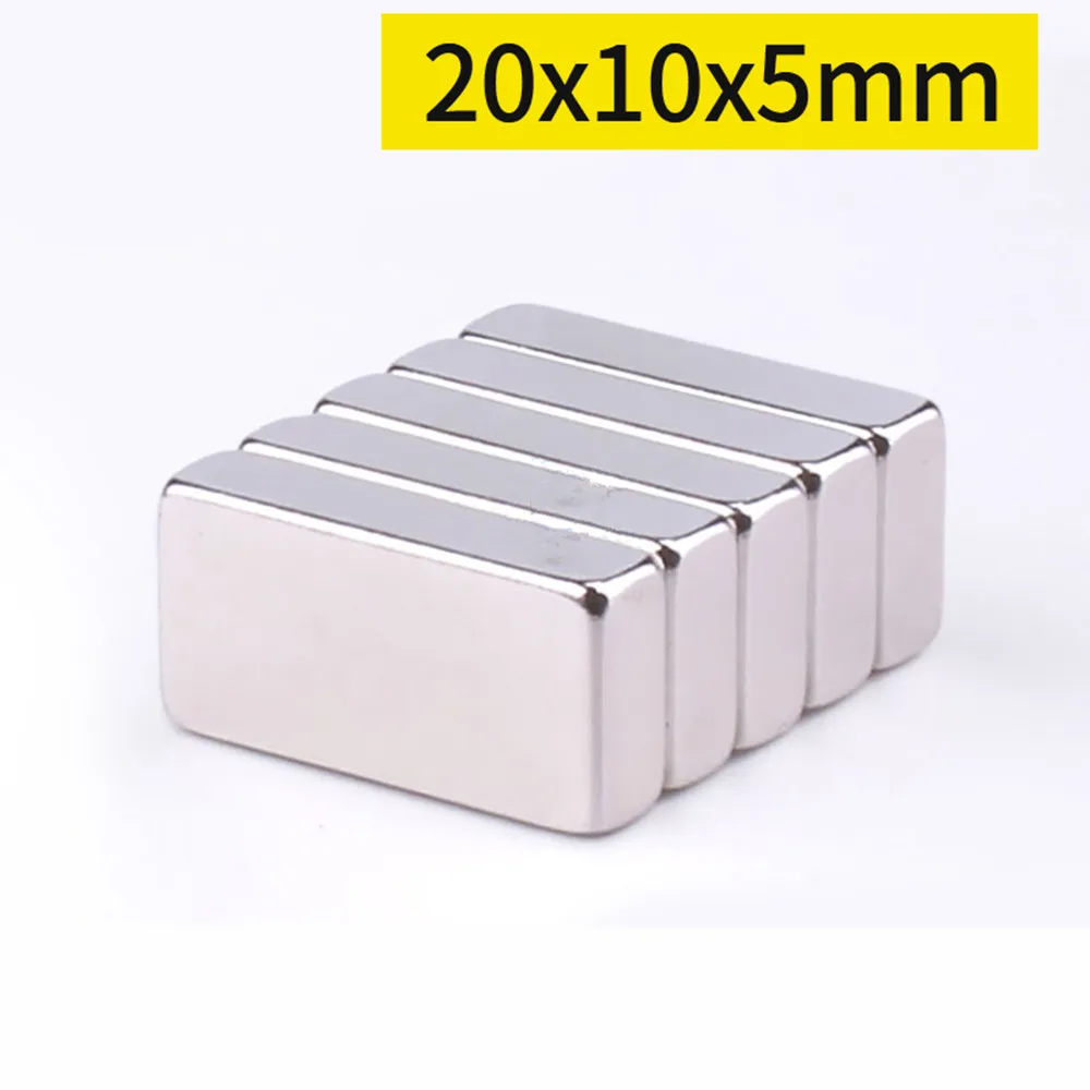 Aimant magnétique en néodyme, quadrate magnétique en continu, super injuste, 20x10x5mm