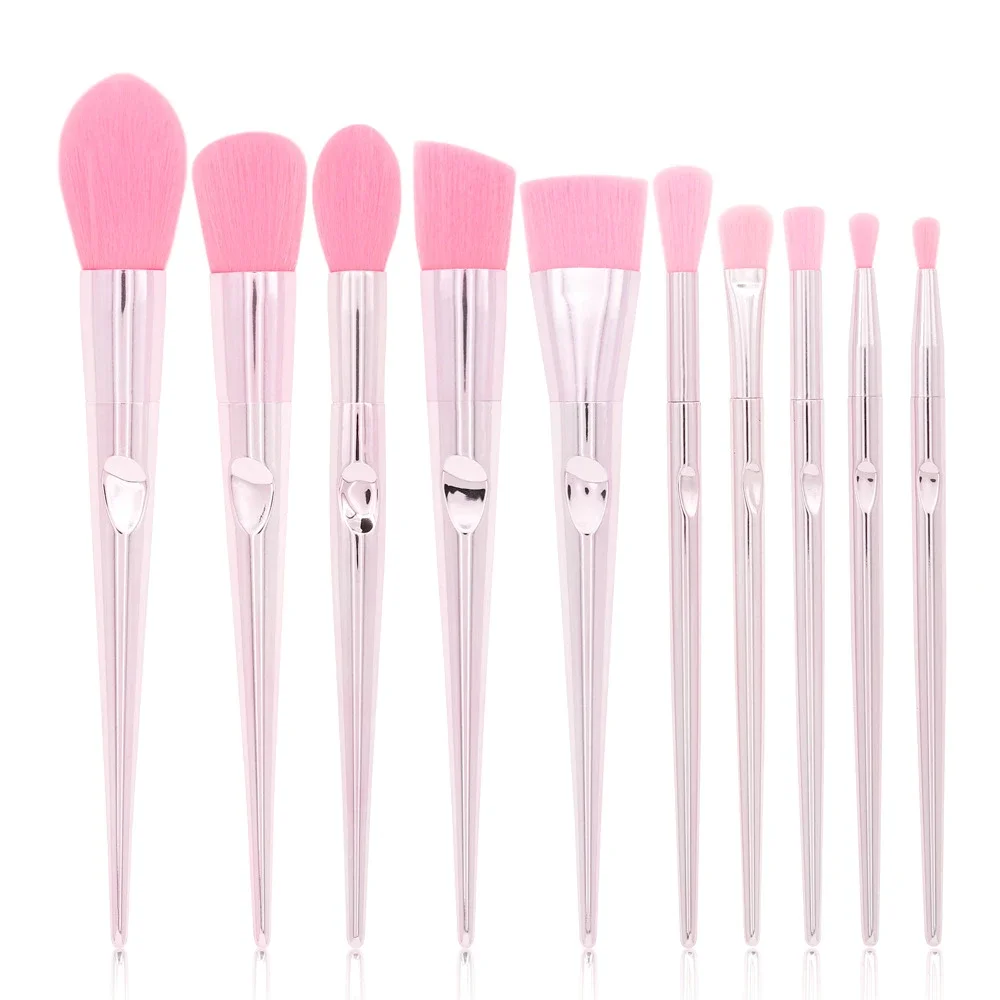 Private Label Pink Laser Bag Thumb Makeup Brush Set Custom Logo Powder Soft Fluffy Portable Beauty Make Tools Makeup Wholesale