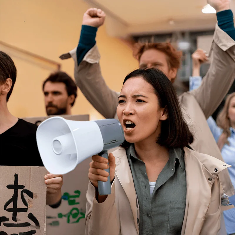 مكبر صوت محمول مكبر صوت محمول، مقبض قابل للطي، حجم قابل للتعديل لمدربي التشجيع الرياضي في الهواء الطلق #4