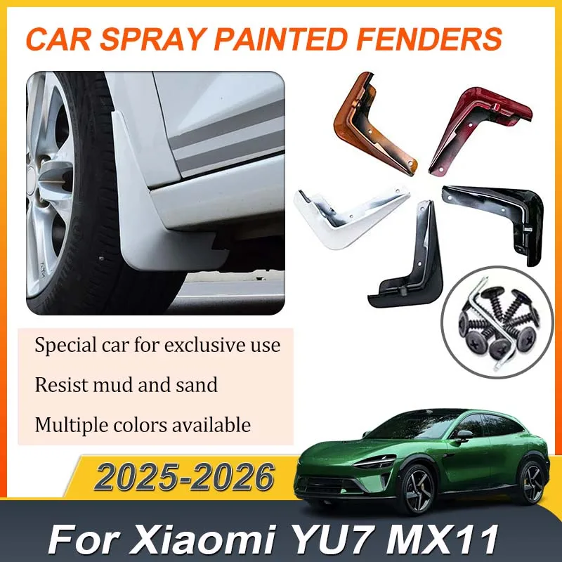 

For Xiaomi YU7 Accessories 2025 2026 Car Spray Baking Paint Front Rear MudFlaps Fender Flares Protector MudGuard Car Accessories