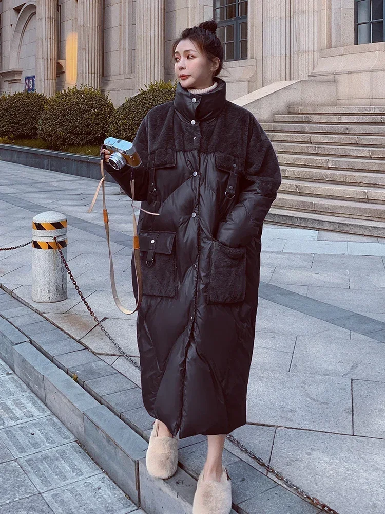 2023 Fashion New Winter Women Cotton Coat Casual Long High End Down Cotton Parkas Loose Warm Korean Women Snow Wear Overcoat