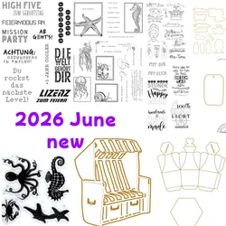 2026 June new Doodle Strandkorb Metal Cut dies and Stamps for DIY Scrapbooking Photo Album Embossing Decorative Paper Cards