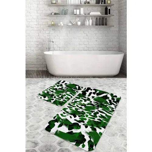 Bouquet Home 2'li Grass Suit Bath Mats and Toilet Seat Pad