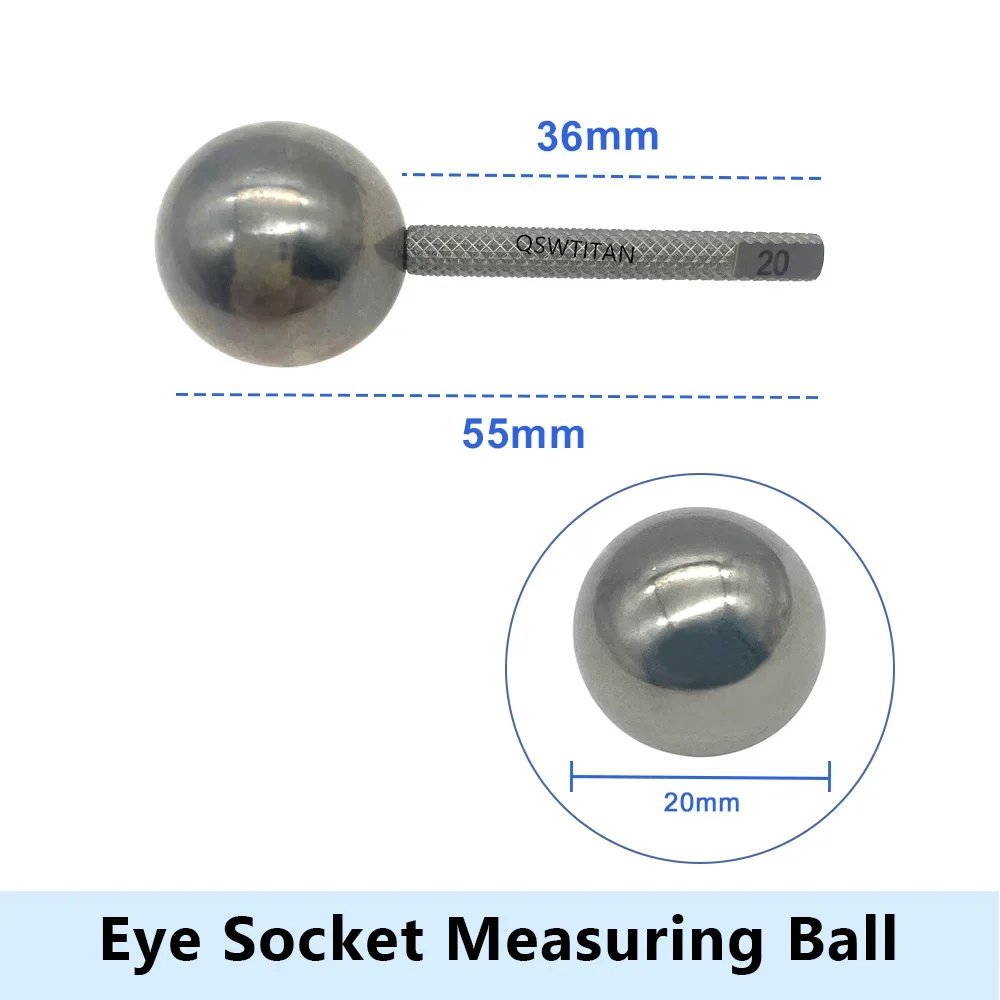 1 Buah soket mata bola pengukur depresi mata alat ukur baja tahan karat instrumen oftalik