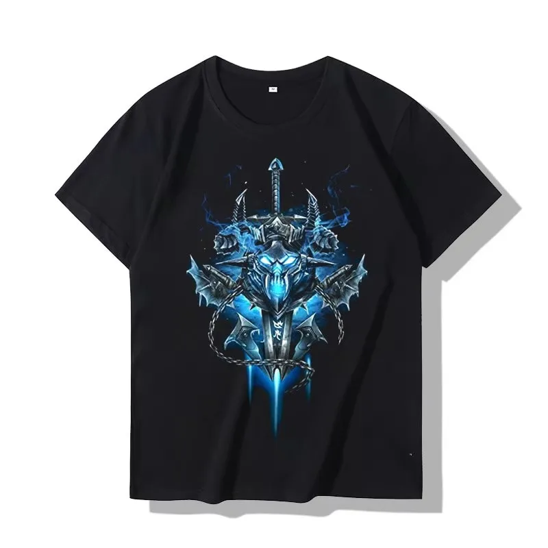 World of Warcraft Death Knight Class Crest Frostmourne Graphic T-Shirt Cotton Men Women Streetwear Tee