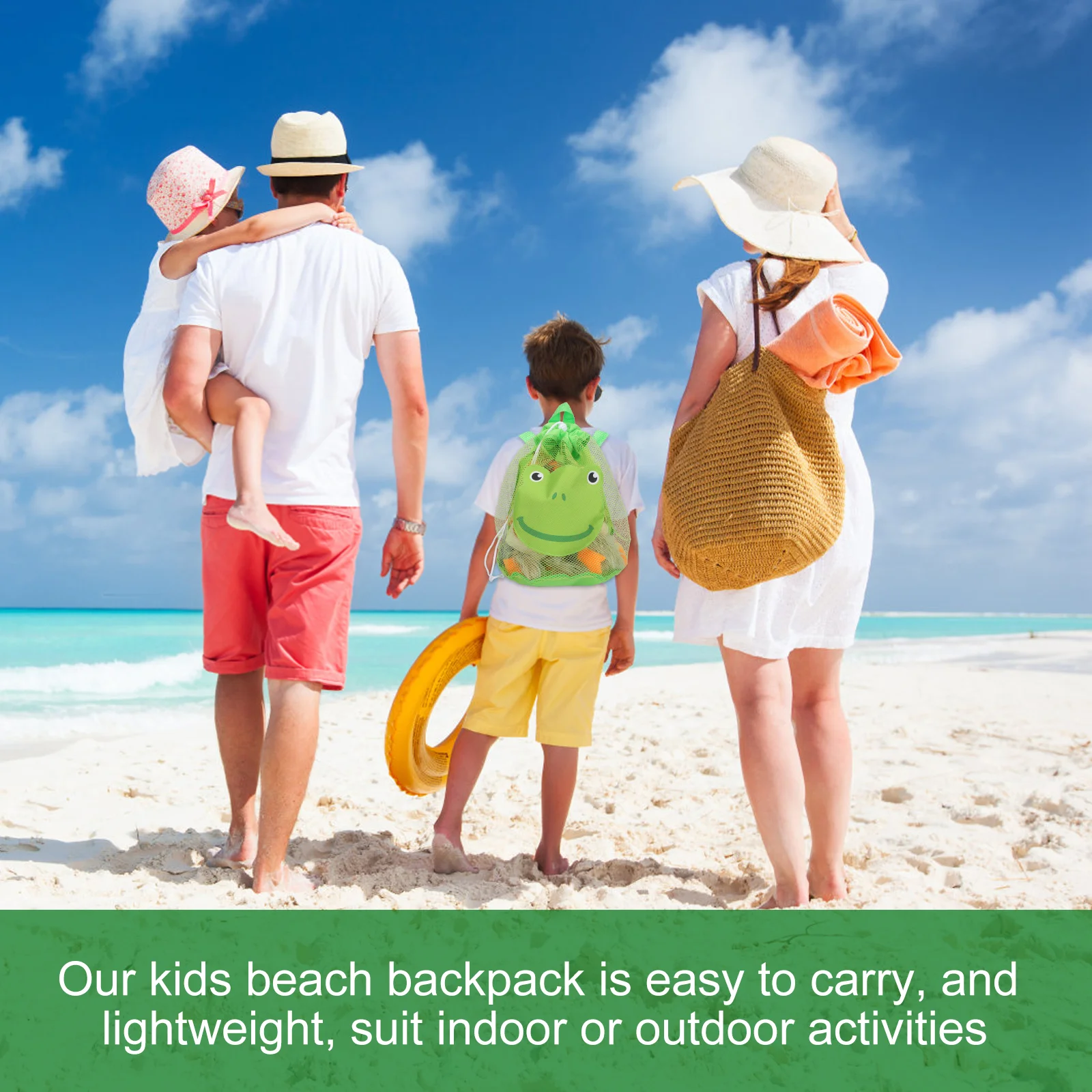 Sac de plage en maille, rangement, jouets pour bébés filles, enfants avec cordon de serrage, sacs de sable en Polyester