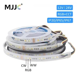 DC12V 24V RGBCCT LED Strip Light Waterproof IP65 RGB CCT Tube IP67 IP20 5M Lighting 5050 2835 Flexible Tape Lamp Home Decration