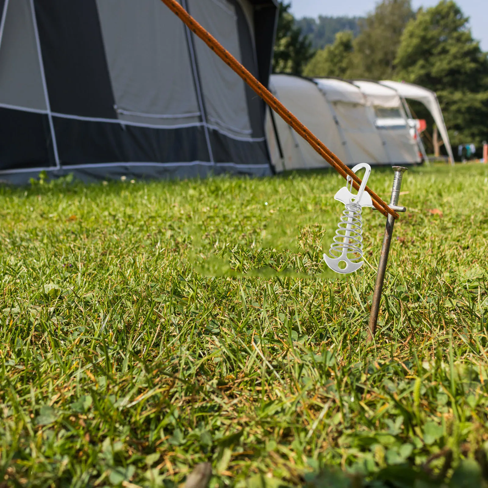 

4Pcs Outdoor Camping Tent Accessories Spring Buckles with Clips Windproof Rope Tightener for Hiking Backpacking Adjustable Deck