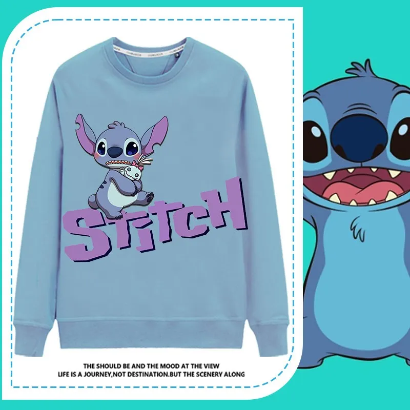 

Stitch Boys Printed Long Sleeve T-shirt Men Oversize Disney Lilo & Stitch Animation Surrounding Casual Clothing Trend