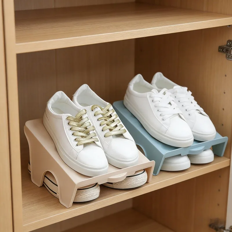 Integriertes Kunststoff-Schuhregal für den Haushalt, Doppelte Schuhstütze, Platzsparendes Einfaches Regal, Schuhaufbewahrung für den Alltag zu Hause