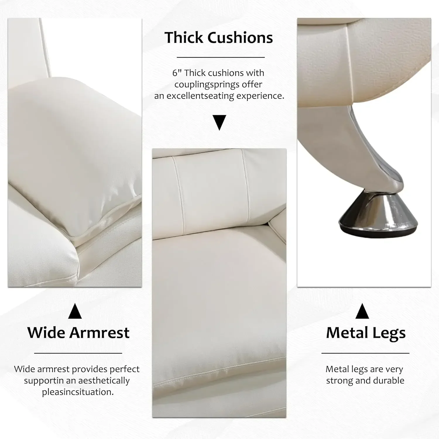 [أفضل بائع! ]طقم أريكة غرفة المعيشة مكون من 3 قطع، طقم أريكة من الجلد الصناعي، طقم أريكة حديث لأثاث غرفة المعيشة (أريكة + مقعد محبب + C