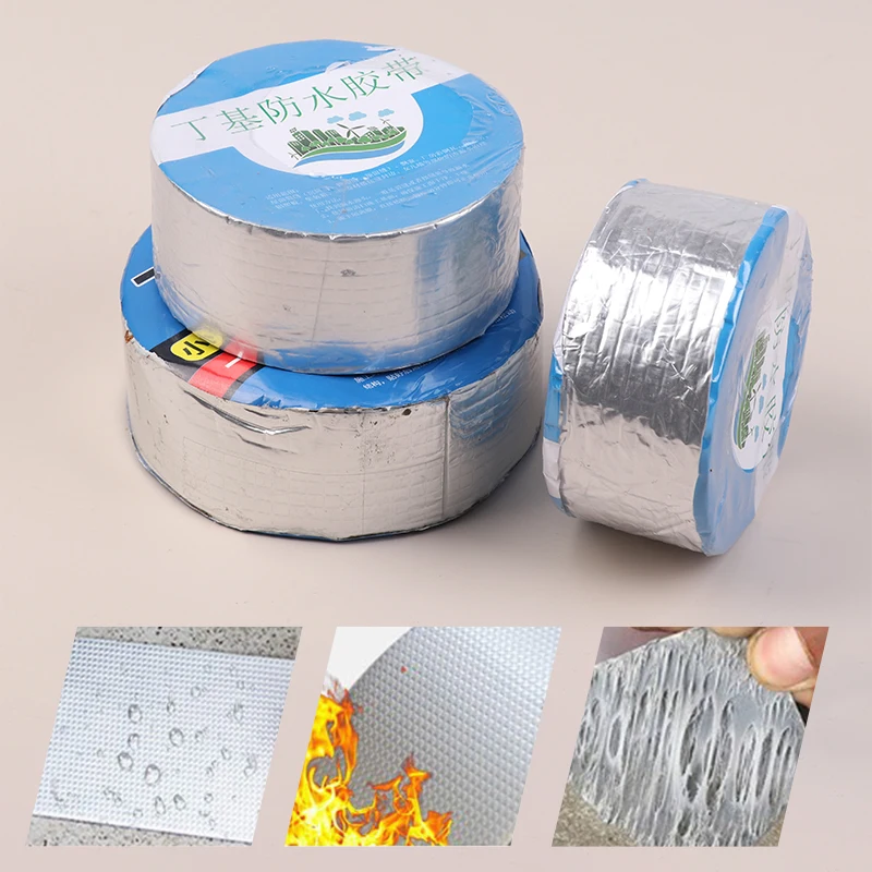 Super Strong Aluminum Foil Butyl Tape Waterproof Thicken Self Adhesive Sealing Tape For Roof Pipe Repair Stop Leak Tools