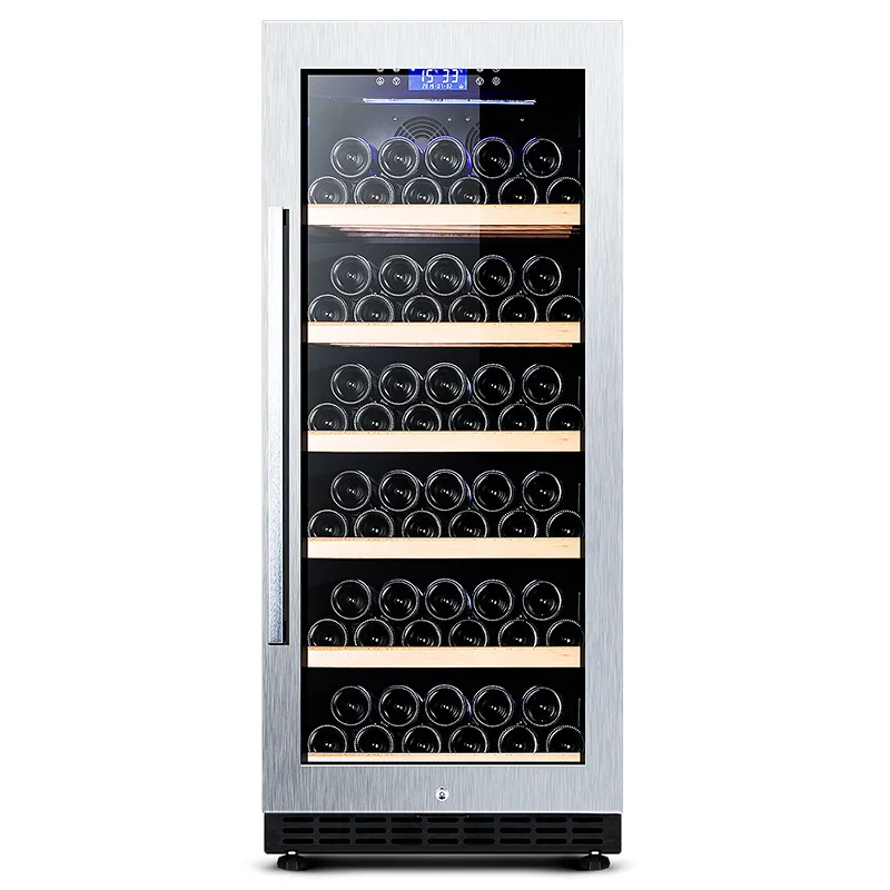 High quality Mini Bar Refrigerator 6 37 155 Bottles Fridge Mirror Door Frame Dual Zone Built-in Wine Cooler