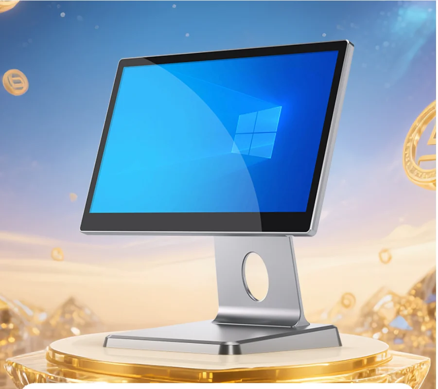 Novo Produto 2026 - Sistema POS com Tela Única de 15.6 Polegadas, Caixa Registradora de Mesa CPU I5 de 4ª Geração 4G RAM 8GB SSD 256GB