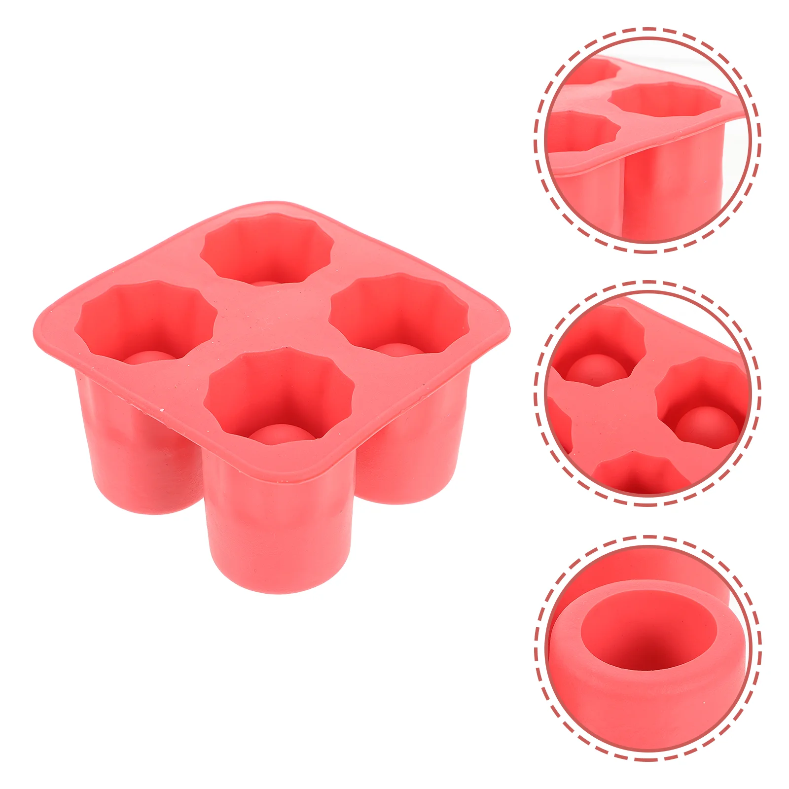 4 Cup Shape Silicone Shooter Ice Cube Glass Mold Maker Summer Cool Ice Mould Ice Cube Tray ice cube trays