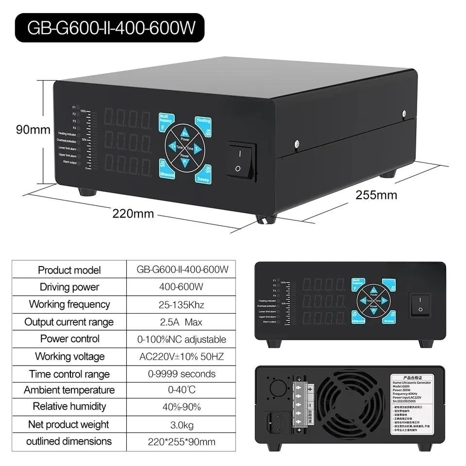 Digital Ultrasonic Generator Power Adjustable 2000W 40Khz Ultrasonic Transducer Driver Ultrasound Wave Generator