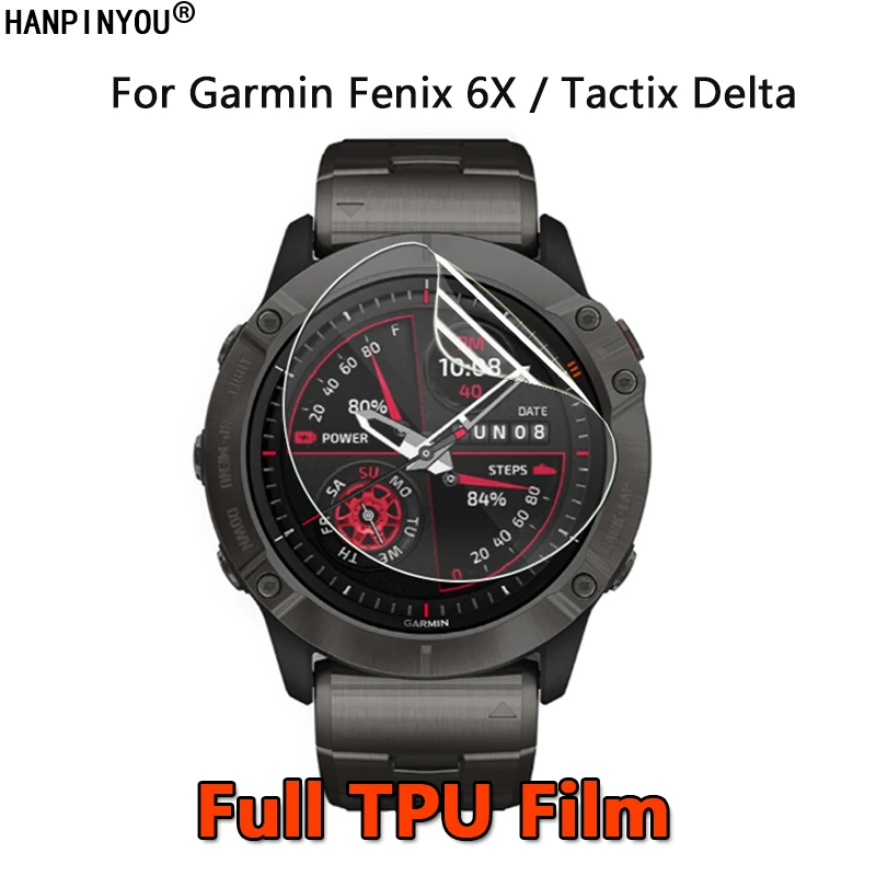 For Garmin Fenix 6X / Tactix Delta Smart Watch Bracelet Clear Soft TPU Full Cover Film Screen Protector (Not Tempered Glass)