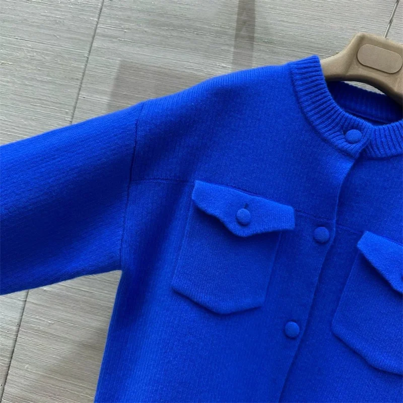 

Cardigan for women New elastic knitted slim fit long sleeved top for autumn 2025 Single breasted wool blend women's sweater y2k