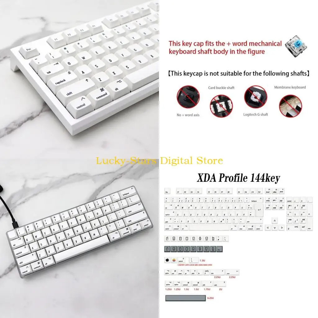 

T3EE XDA Клюки Клюки Mac-ISO Mayout Keycap Установите высококачественный PBT Dye-Sub для механической клавиатуры