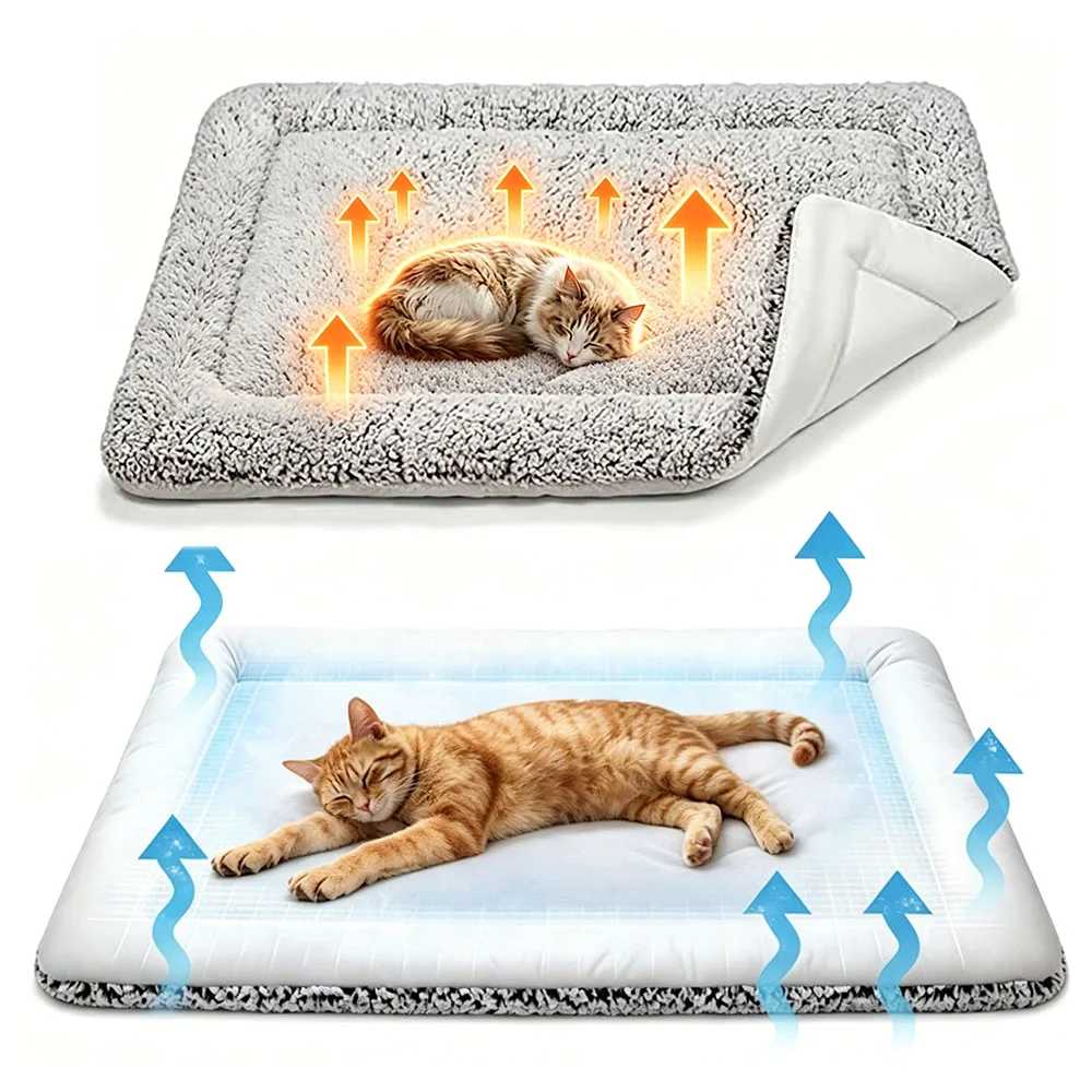 Dog Mat, Self Warming Reversible Warm Bed, Cat Pad Cooling Pet Mat For Kittens & Small Dogs