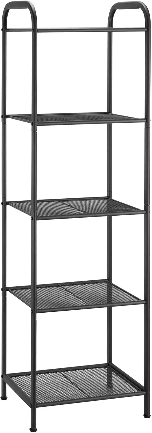

Промышленный раздвижной стеллаж с полками, 5-ярусный напольный стеллаж для кухни, ванной, офиса, гостиной, цвет: угольно-серый