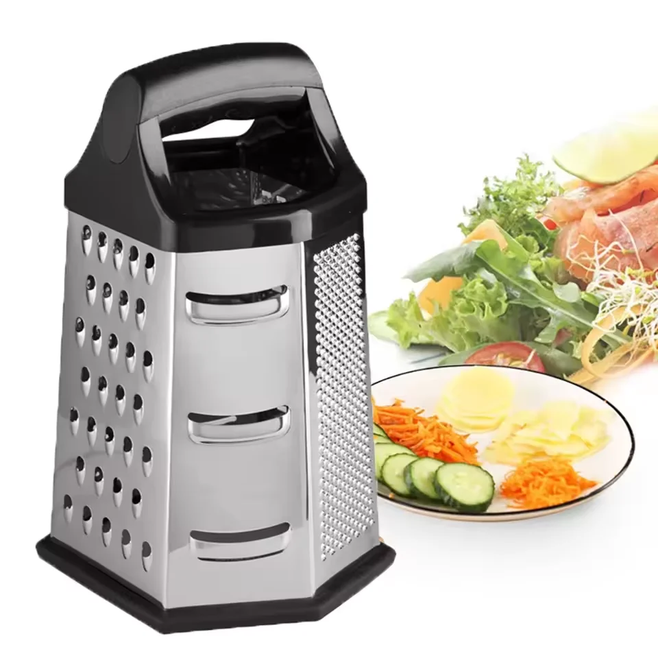 Stainless 6sided Box Grinder Multifunctional Grater Vegetable Scraper Shredder Cheese Potato Slice Cheese Slicer Kitchen Tool